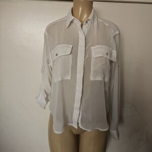 Cotton Candy Sheer White Blouse